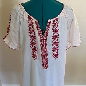 Embroidered Mexican Peasant Blouse